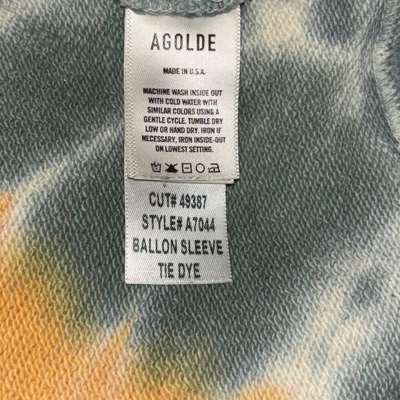 Agolde Womens Tie-Dye Balloon Sleeve Sweatshirt Size L - Picture 7 of 8